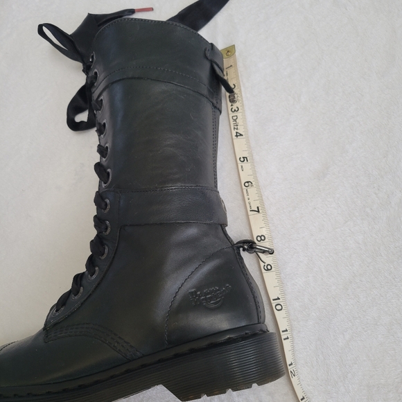 Dr. Martens Triumph Dark Green Combat Foldover Boots with Ribbon Laces Size 8 - Picture 14 of 14